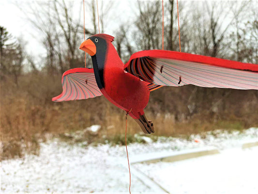 Red Cardinal Bird Flying Mobile