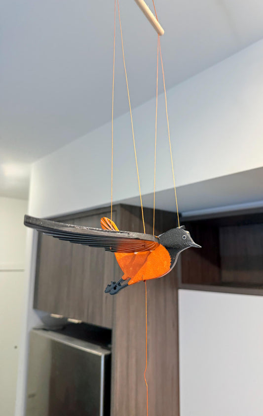 Robin Bird Orange Flying Mobile