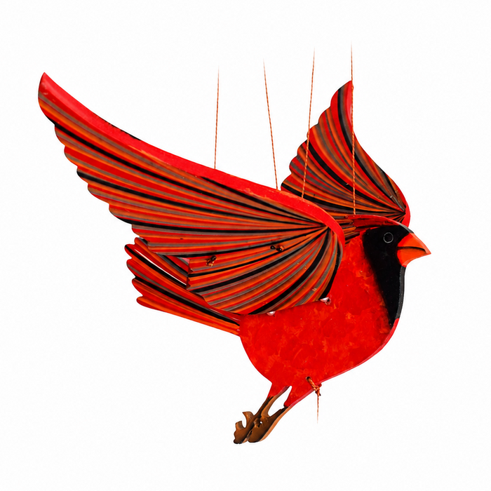Cardinal Bird Flying Mobile