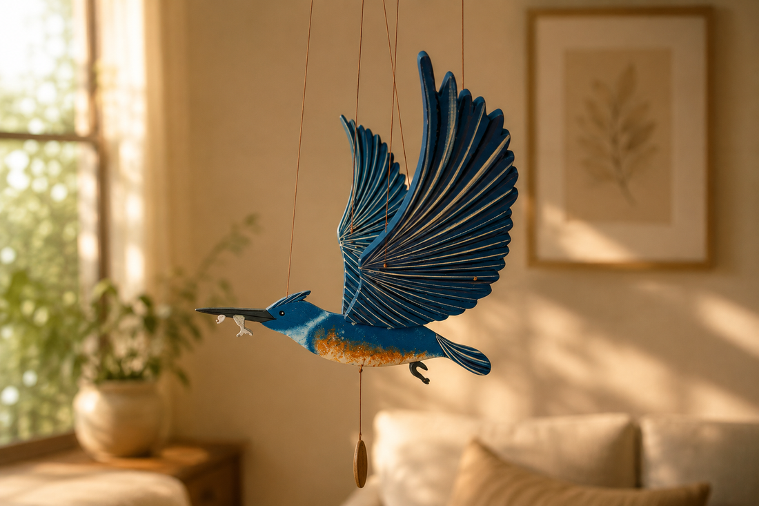 Belted Kingfisher Flying Mobile