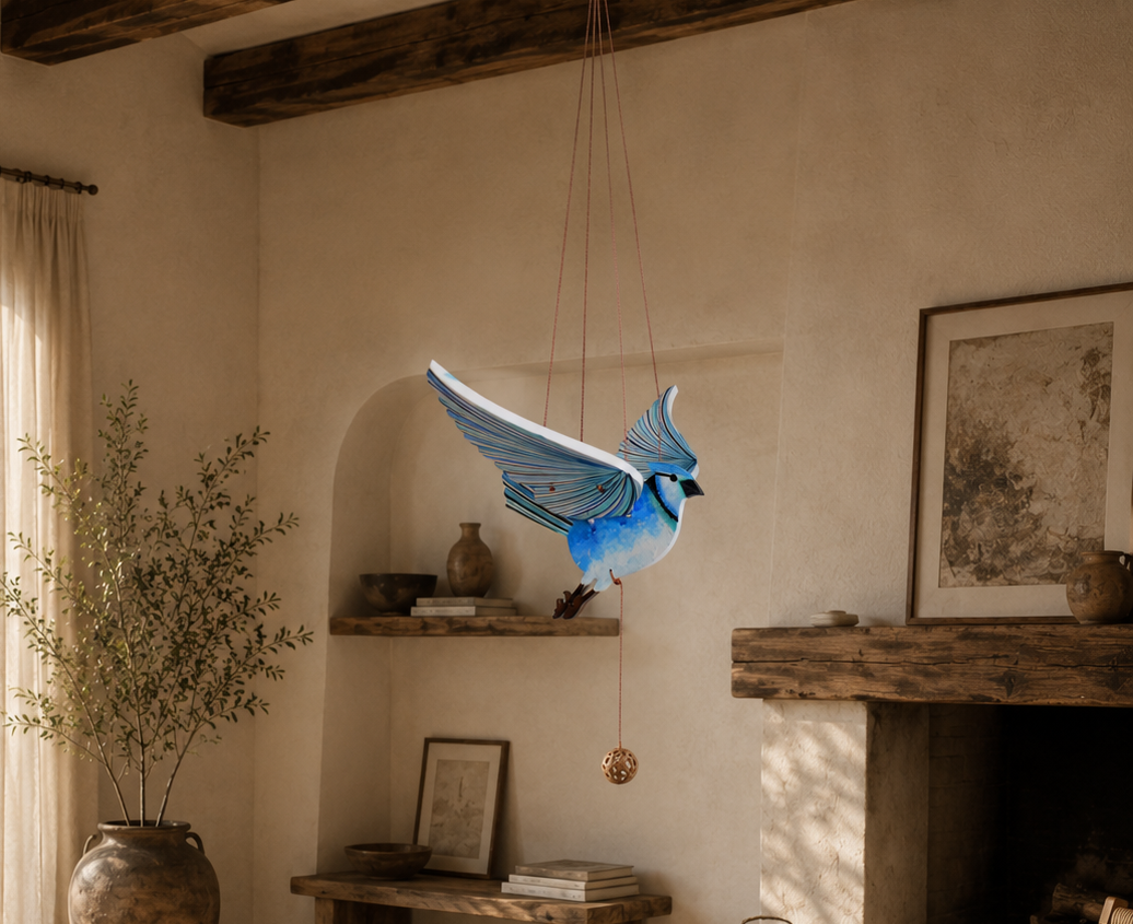 Blue Jay Flying Mobile