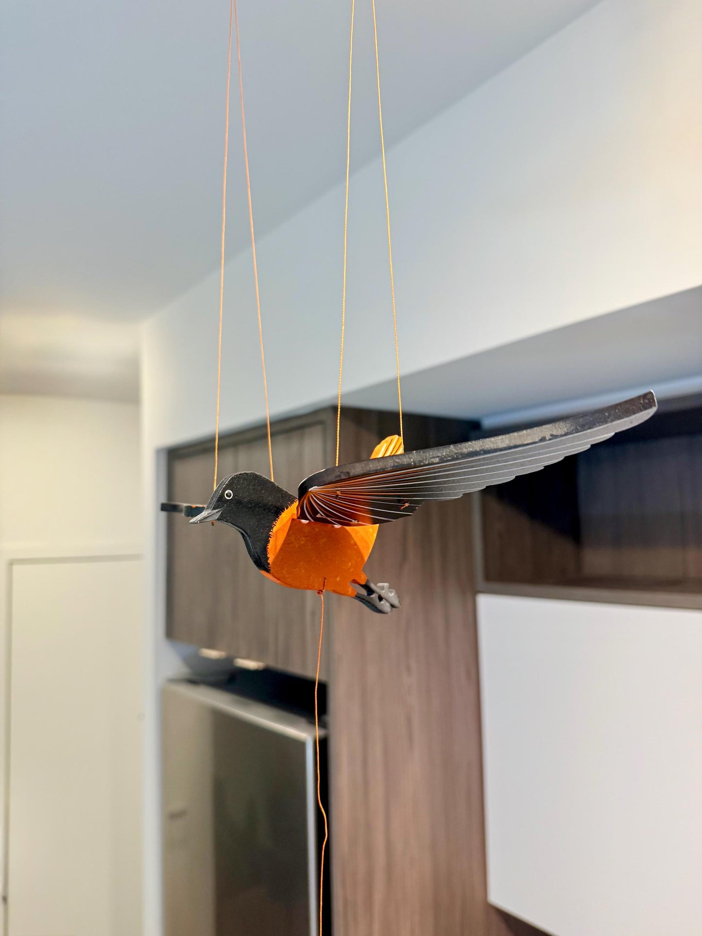 Robin Bird Orange Flying Mobile