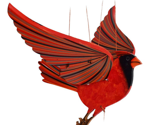 Cardinal Bird Flying Mobile