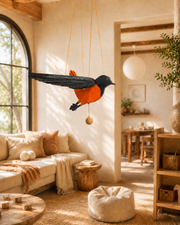 Robin Bird Orange Flying Mobile